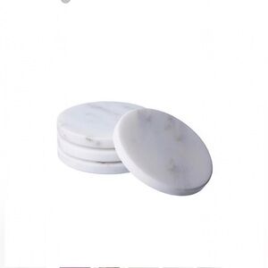Elegant White Marble Coasters Set